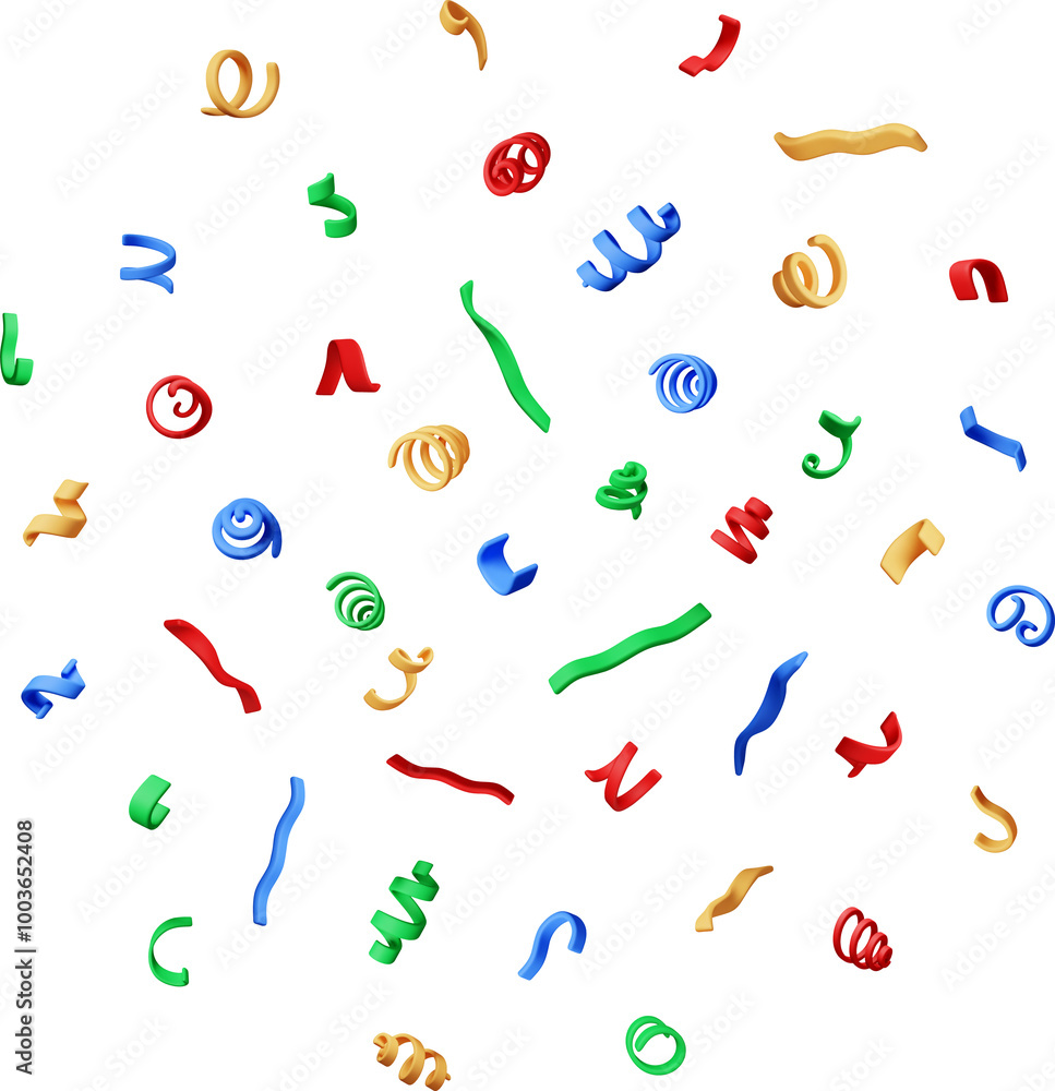 3d set of spiral confetti 3d set of spiral confetti