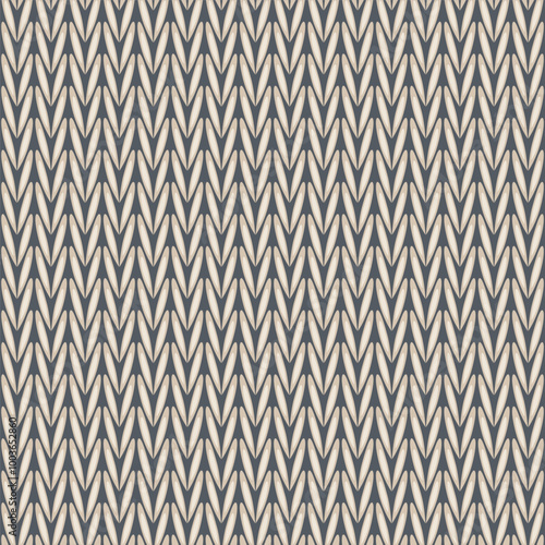 Retro seamless knitted pattern in neutral tones, perfect for textile design, vintage decor, fabric, wallpapers, and graphic projects needing classic, elegant designs