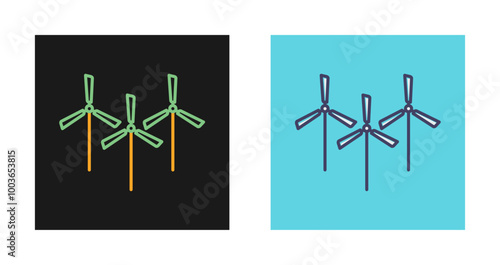 Multiple Windmills Vector Icon