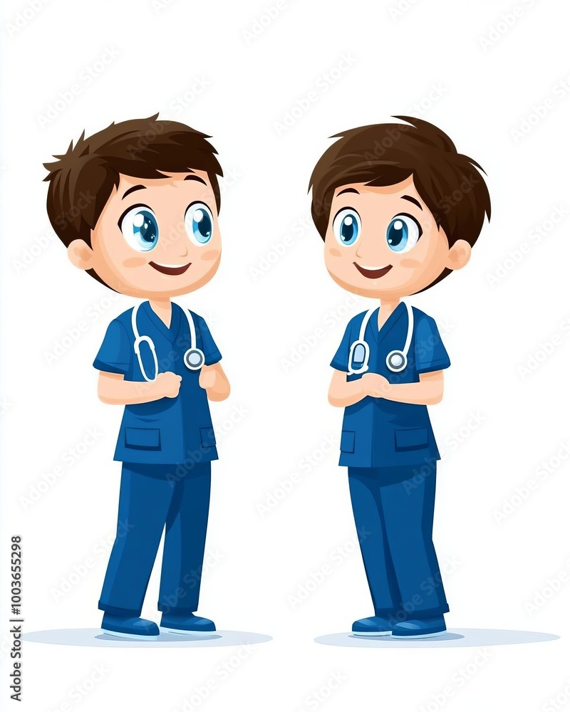 Ethnic diversity in healthcare flat design, front view, hospital theme, animation, Complementary color scheme Ethnic diversity in healthcare flat design, front view, hospital theme, animation, Complementary color scheme