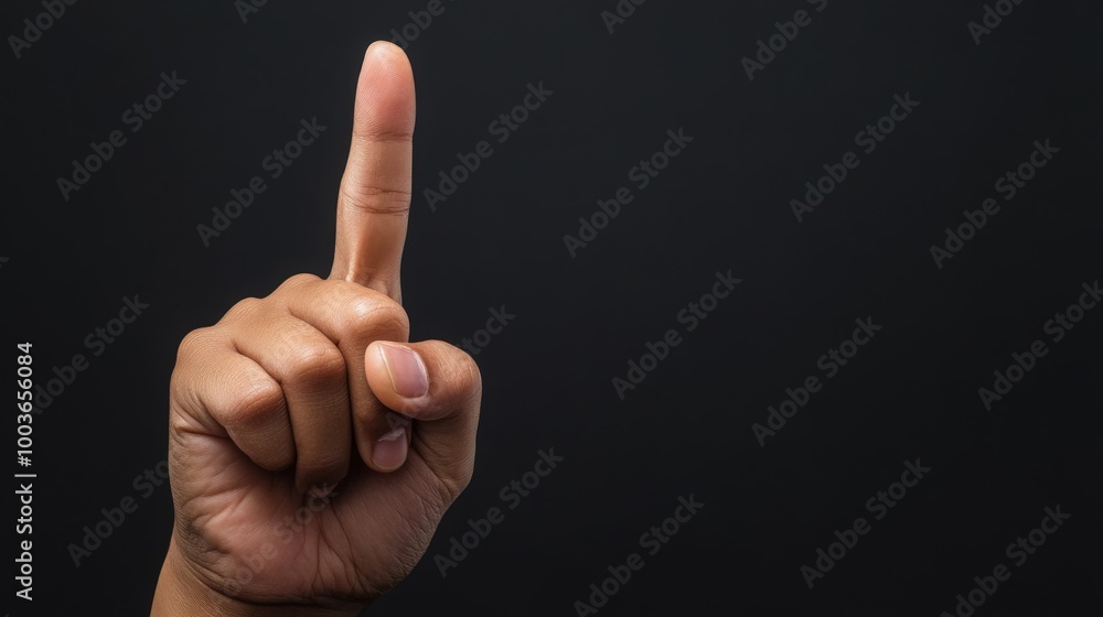 Close up Middle Finger Gesture on Black Background Minimalistic Web Banner Style Close up Middle Finger Gesture on Black Background Minimalistic Web Banner Style