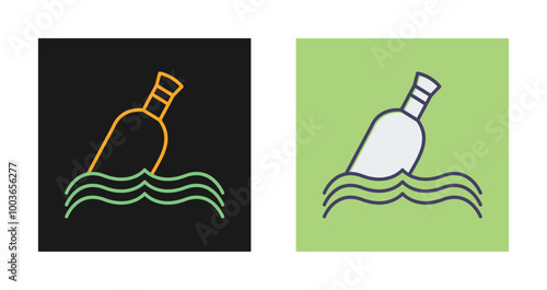 Bottle in Water Vector Icon