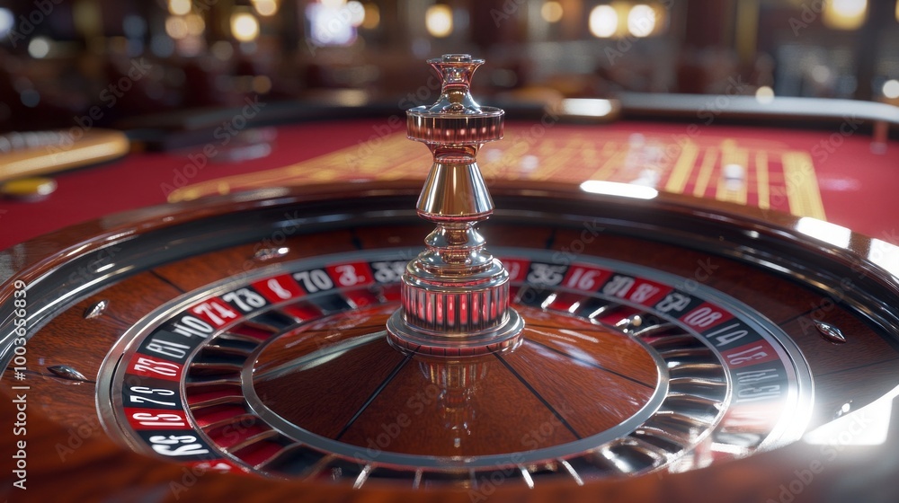 A wooden roulette wheel with a silver top and a silver ball on top A wooden roulette wheel with a silver top and a silver ball on top