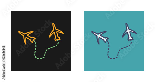 Round Travel Flights Vector Icon