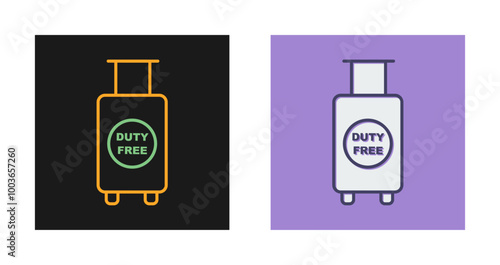 Duty Free Luggage Vector Icon
