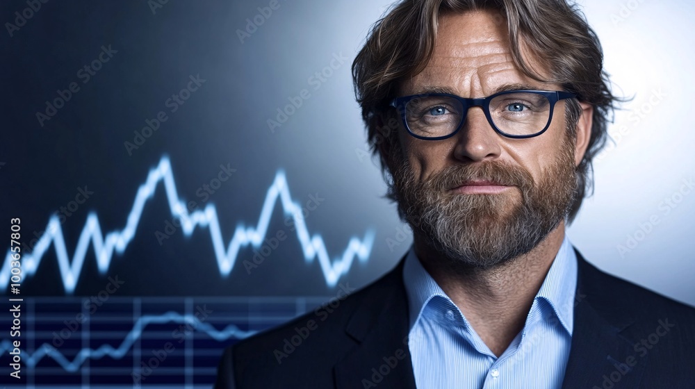 A businessman executive in deep thought, surrounded by floating digital interfaces showing real-time analytics and futuristic data projections, A businessman executive in deep thought, surrounded by floating digital interfaces showing real-time analytics and futuristic data projections,