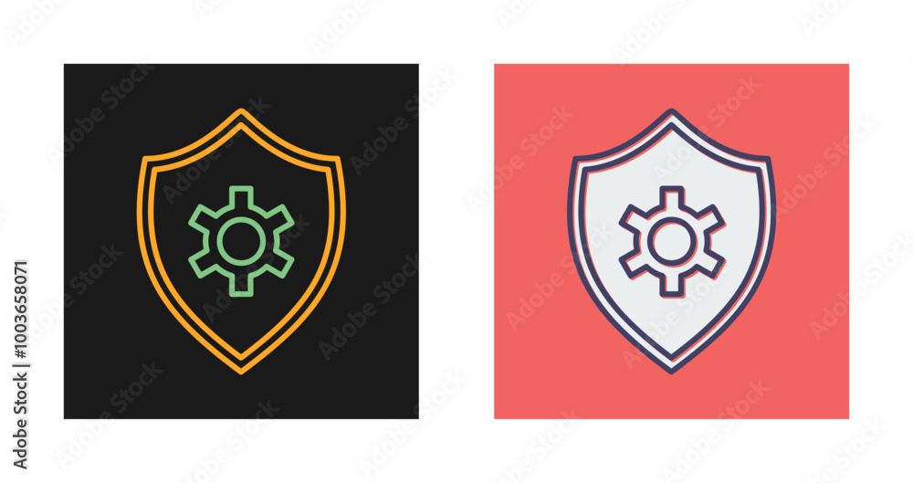 Shield Settings Vector Icon Shield Settings Vector Icon