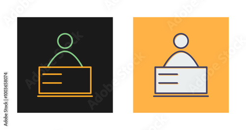 Student using laptop Vector Icon