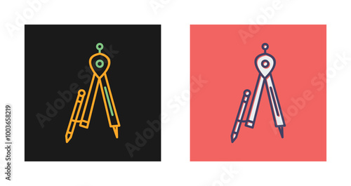 Geometrical Compass Vector Icon