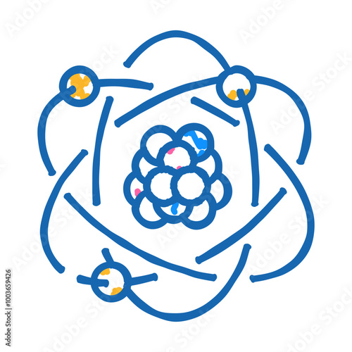 atom stem doodle icon sketch vector. atom stem sign. isolated symbol illustration