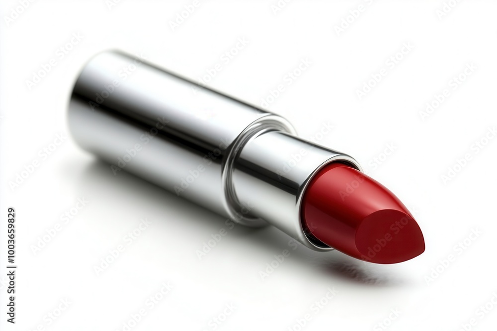Lipstick in a silver tube, brown shade, white isolated background. Lipstick in a silver tube, brown shade, white isolated background.