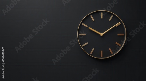 Wallpaper Mural Stylish wall clock on black background, modern design. Torontodigital.ca