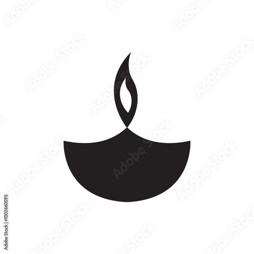 Diwali black icon. Element of World religiosity. isolated on white background. EPS 10/AI