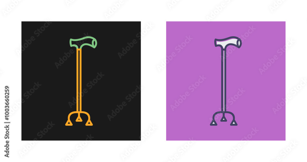 Walking Stick Vector Icon Walking Stick Vector Icon