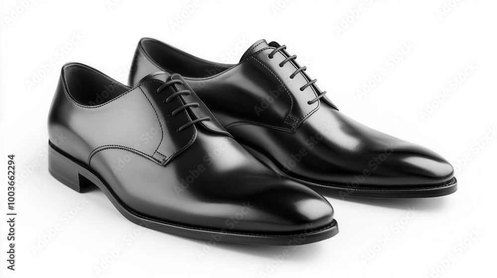 Stylish black dress shoes on a white isolated background. Stylish black dress shoes on a white isolated background.