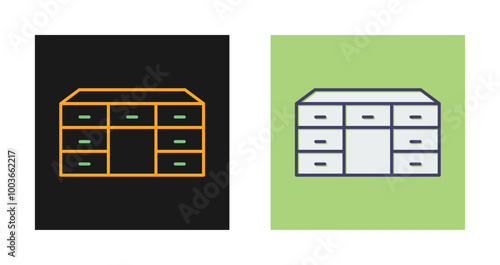 Table with Drawers Vector Icon