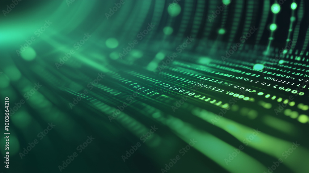 Green digital binary data on computer screen background. Matrix style
Green digital binary data on computer screen background. Matrix style