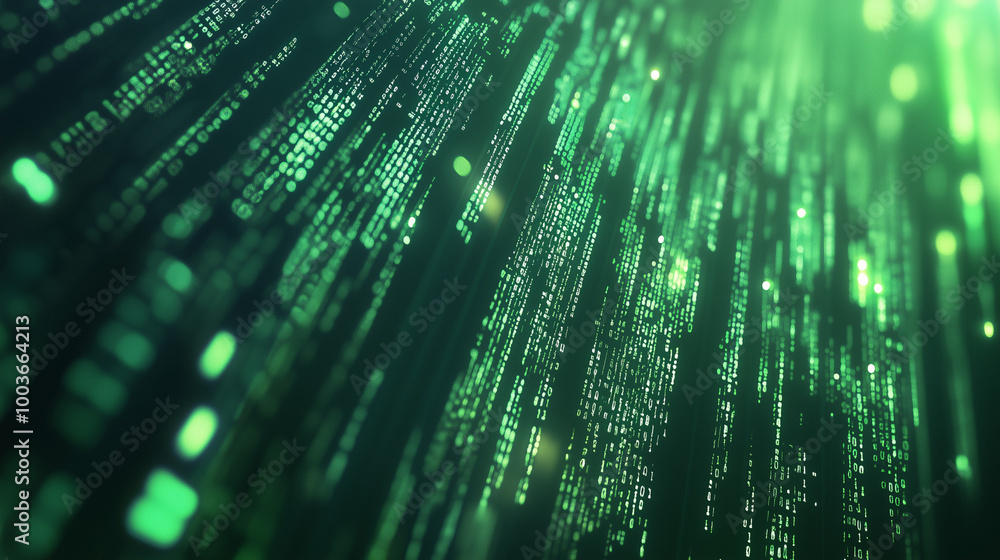 Green digital binary data on computer screen background. Matrix style
Green digital binary data on computer screen background. Matrix style