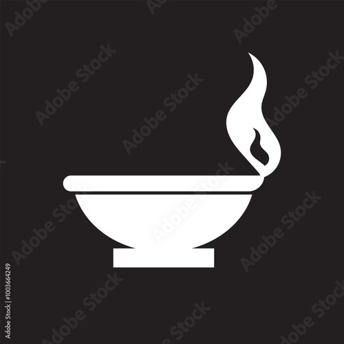 Diwali white icon. Element of World religiosity. isolated on black background. EPS 10/AI