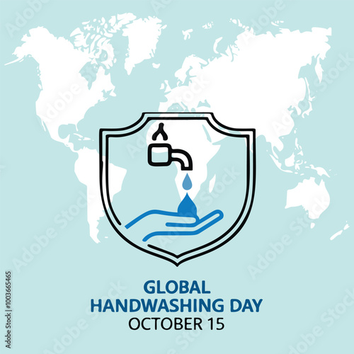 The Power of Clean: Global Handwashing Day vector and illustration