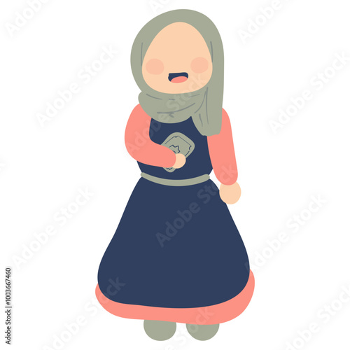 Islamic Girl Character Illustration