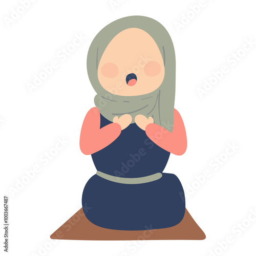 Islamic Girl Character Illustration