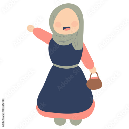 Islamic Girl Character Illustration