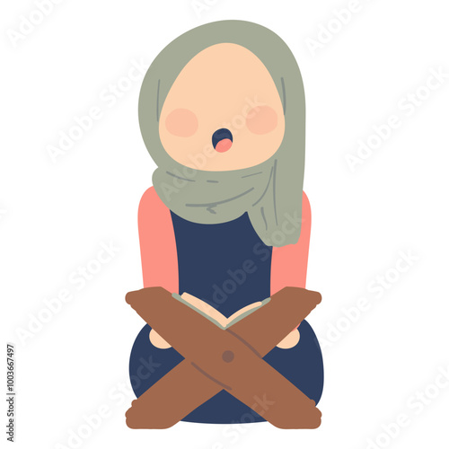 Islamic Girl Character Illustration