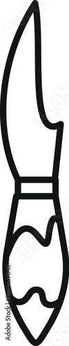 Simple icon of a brush dipped in paint evoking artistic creation