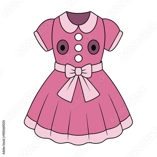 This charming vintage polka dot eyelet baby girls dress silhouette vector art design is perfect for kids' fashion projects. Capture the playful essence of childhood with this delightful illustration.