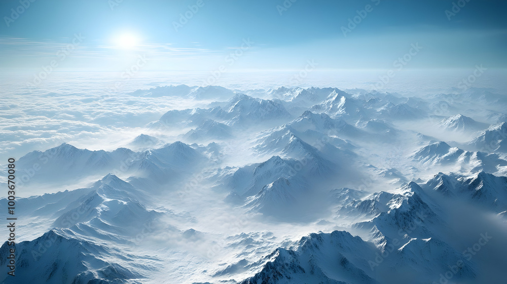 Snowy Mountain Range Illustration Snowy Mountain Range Illustration