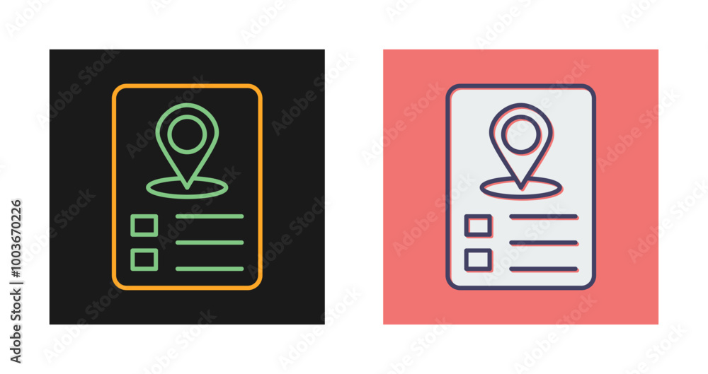 Itinerary Vector Icon Itinerary Vector Icon