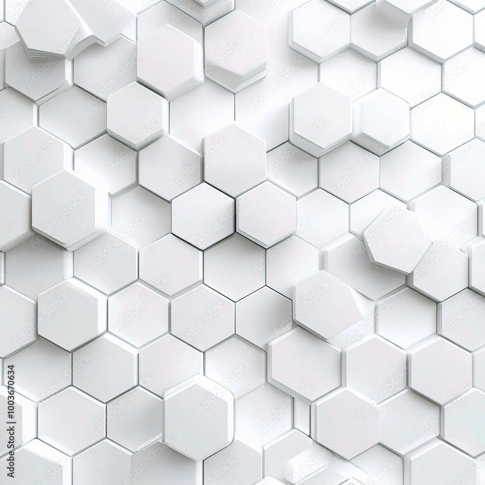 Abstract White Hexagonal Pattern Background Abstract White Hexagonal Pattern Background