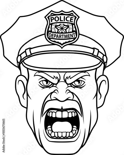 A policeman angry police ma...