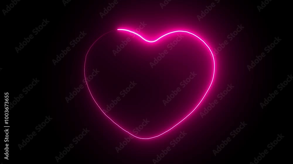 Radiant Pink Neon Heart Frame: A Soft Glowing Background for Romantic Occasions and Love-Themed Visuals Radiant Pink Neon Heart Frame: A Soft Glowing Background for Romantic Occasions and Love-Themed Visuals