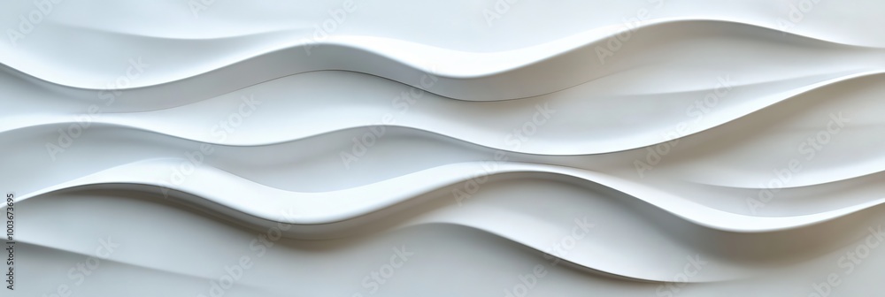Obraz premium 3D render of white ceramic tiles with a wavy pattern