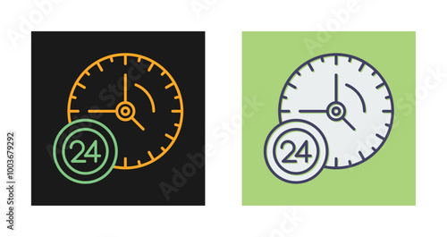 24 Hour Service Vector Icon