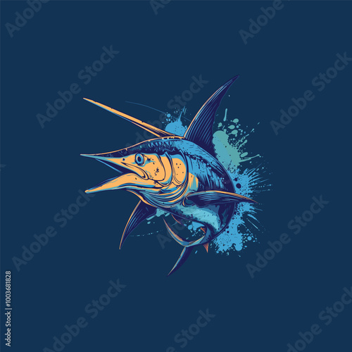 marlin fish vector illustration

