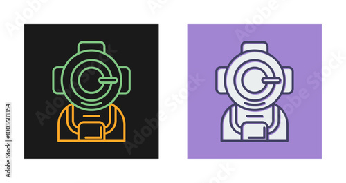 Diving Helmet Vector Icon photo