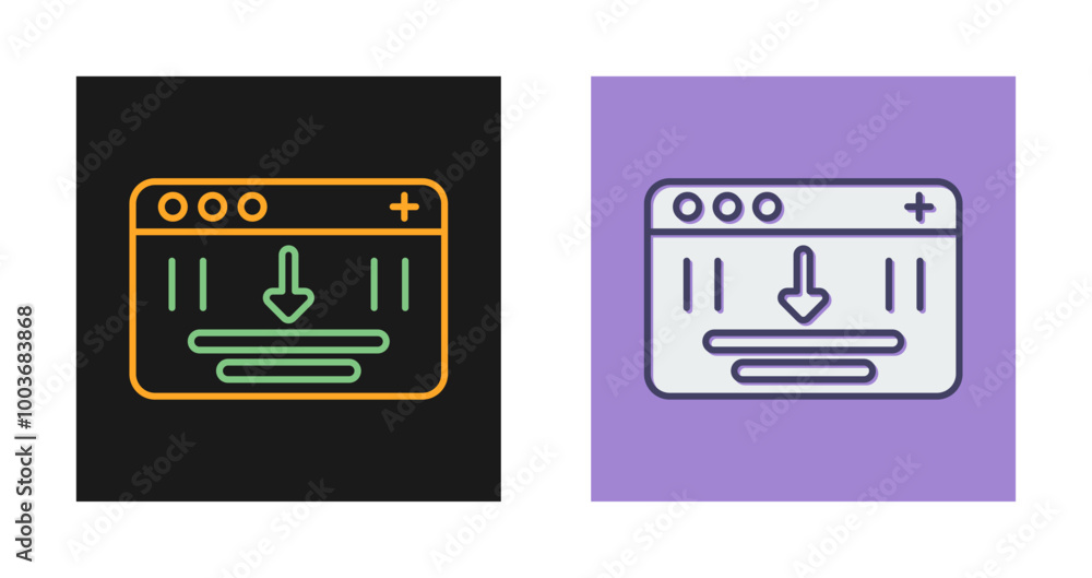 Browser Downloading Vector Icon Browser Downloading Vector Icon