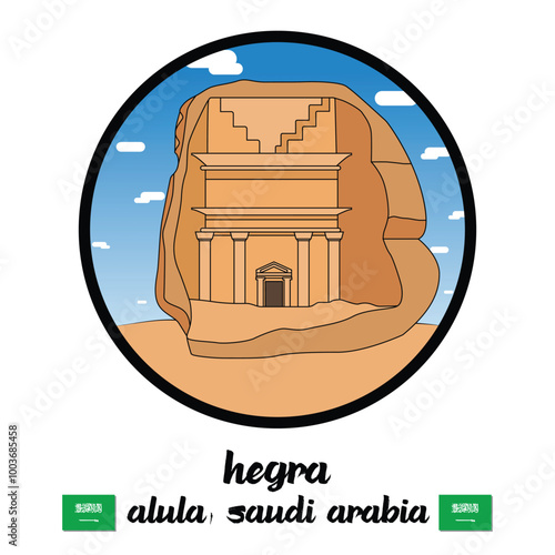 Circle Icon hegra. Vector Illustration
