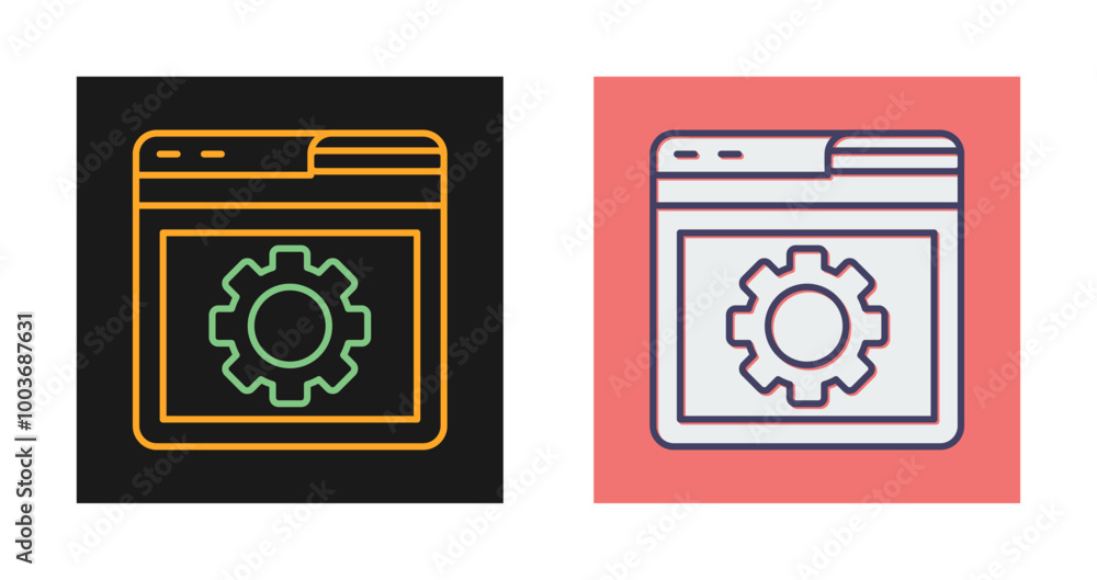 Browser Setting Vector Icon Browser Setting Vector Icon