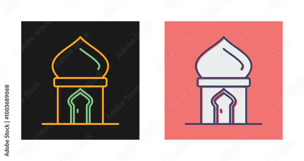 Fototapeta premium Masjid Door Vector Icon
