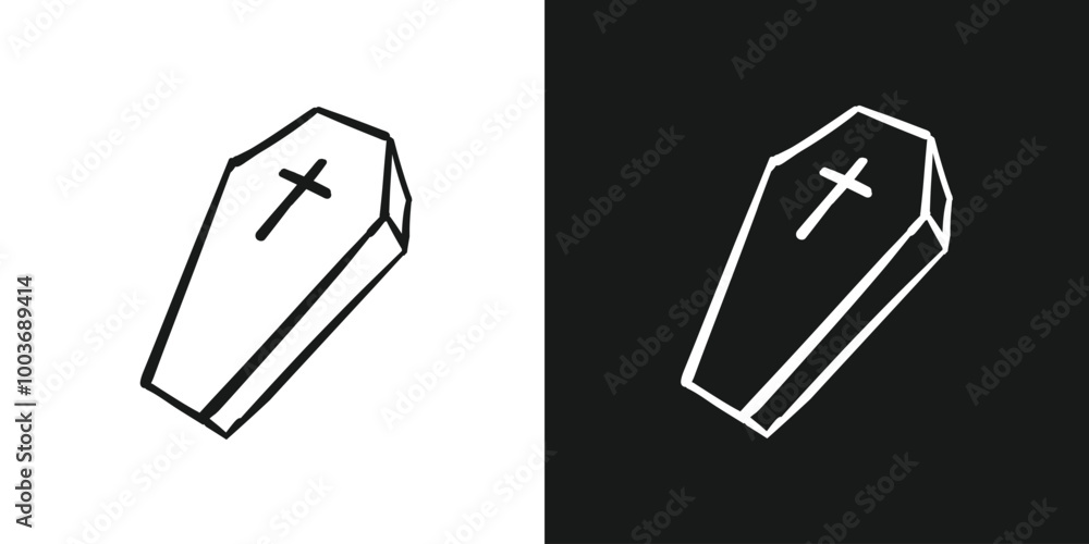 Casket line art doodle hand drawn halloween background. Vector illustration Casket line art doodle hand drawn halloween background. Vector illustration
