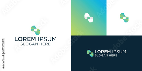 letter s logo, technology logo design concept template