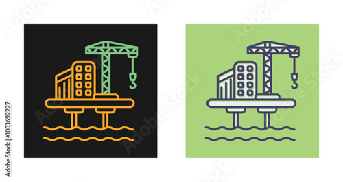 Oil Platform Vector Icon