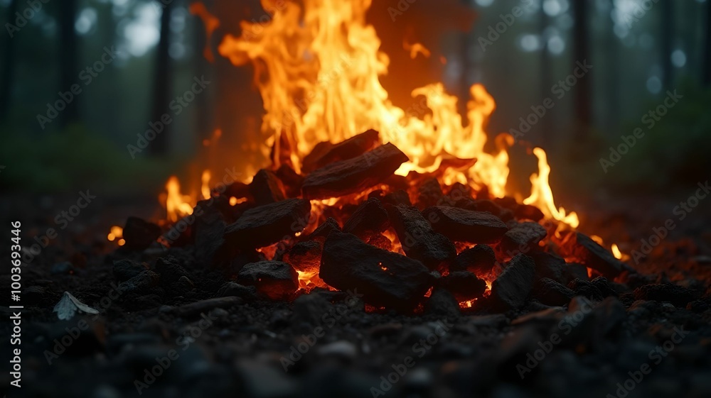 After burning the garbage, fire After burning the garbage, fire