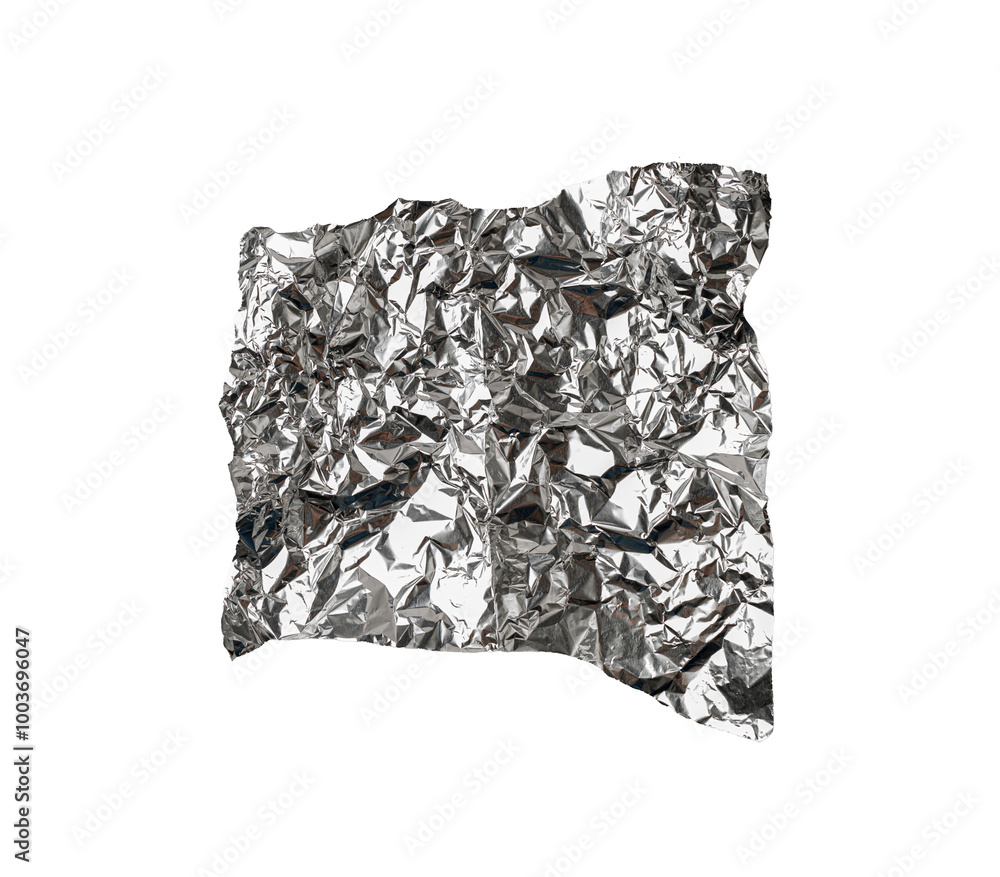 Aluminum Foil Paper, Wrinkled Aluminium Paper Pattern, Crumpled Tin Material Piece