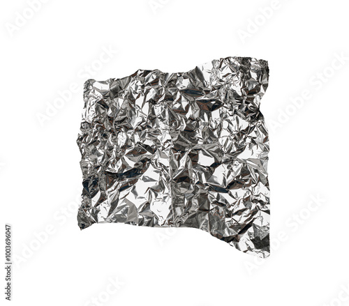 Obraz na płótnie Aluminum Foil Paper, Wrinkled Aluminium Paper Pattern, Crumpled Tin Material Piece w salonie