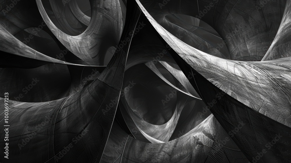 Abstract Twisted Shapes in Dark Tones Abstract Twisted Shapes in Dark Tones